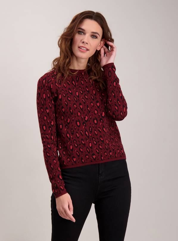 Dark Red Animal Print Jumper - 6